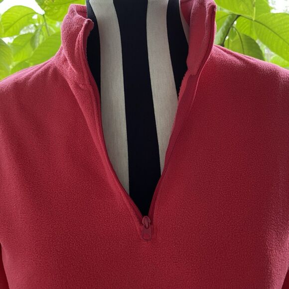 Jacket Fleece Pullover M Hot Pink 1/4 Zip Cuddly Eddie Bauer Activewear Soft - Picture 2 of 8